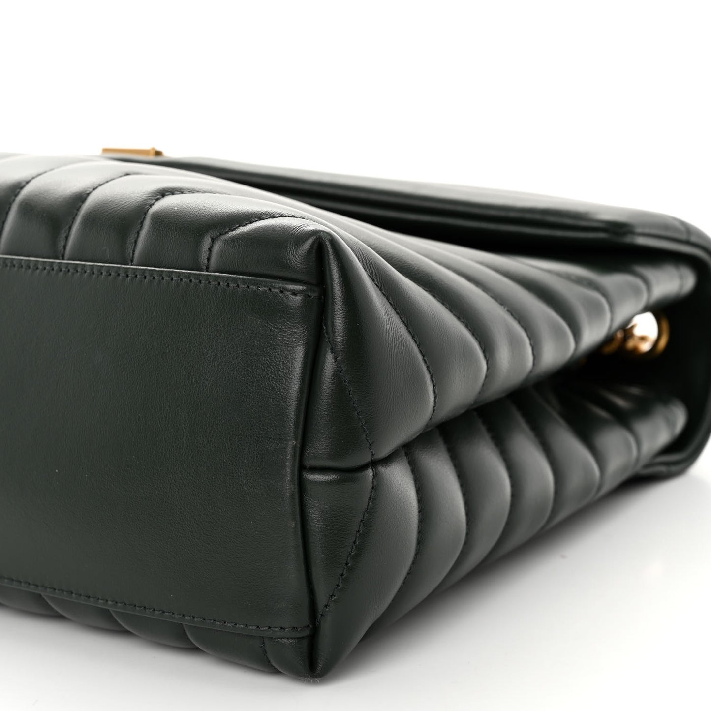 Calfskin Y Quilted Monogram Medium Loulou Chain Satchel Dark Leaf
