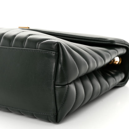 Saint Laurent Calfskin Y Quilted Monogram Medium Loulou Chain Satchel Dark Leaf 9 of 9