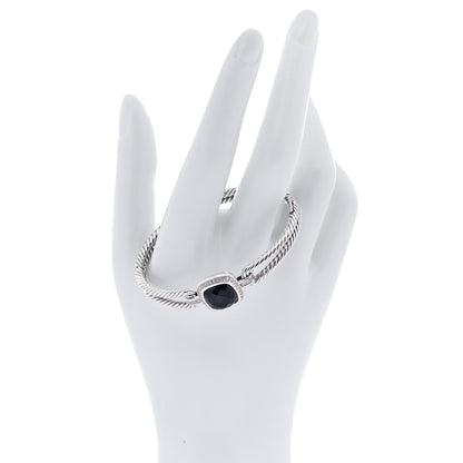 David Yurman Sterling Silver Diamond Black Onyx Albion Cable Bracelet 2 of 5