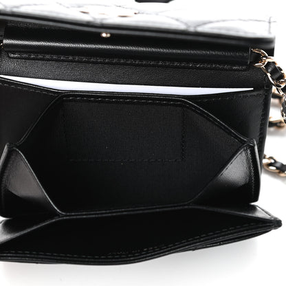 Chanel Lambskin Quilted My Chanel Lady Card Holder On Chain Black 9 of 16