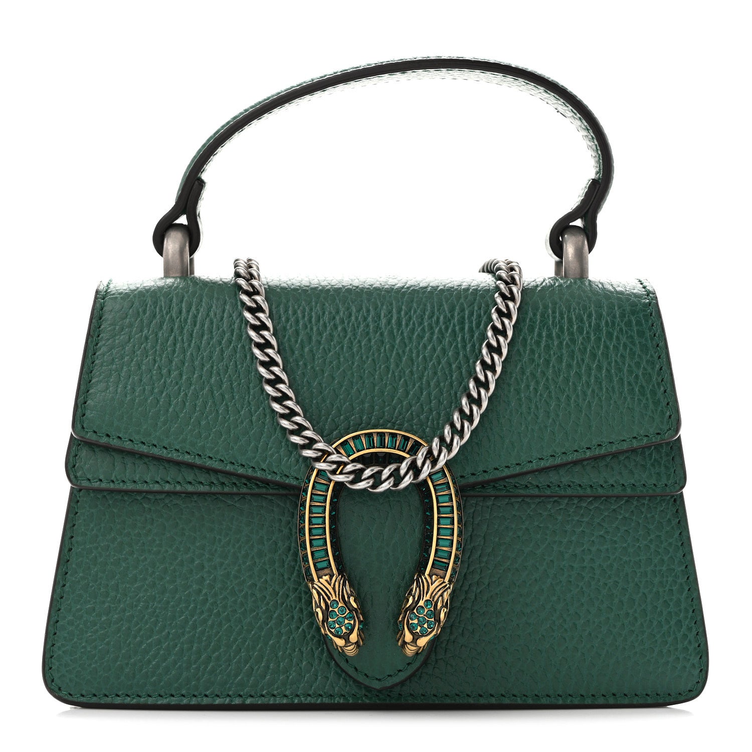 Gucci Dollar Calfskin Crystal Mini Dionysus Top Handle Bag Emerald 1 of 10