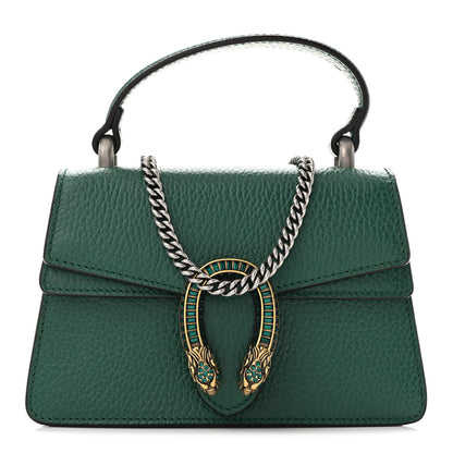 Gucci Dollar Calfskin Crystal Mini Dionysus Top Handle Bag Emerald 1 of 10