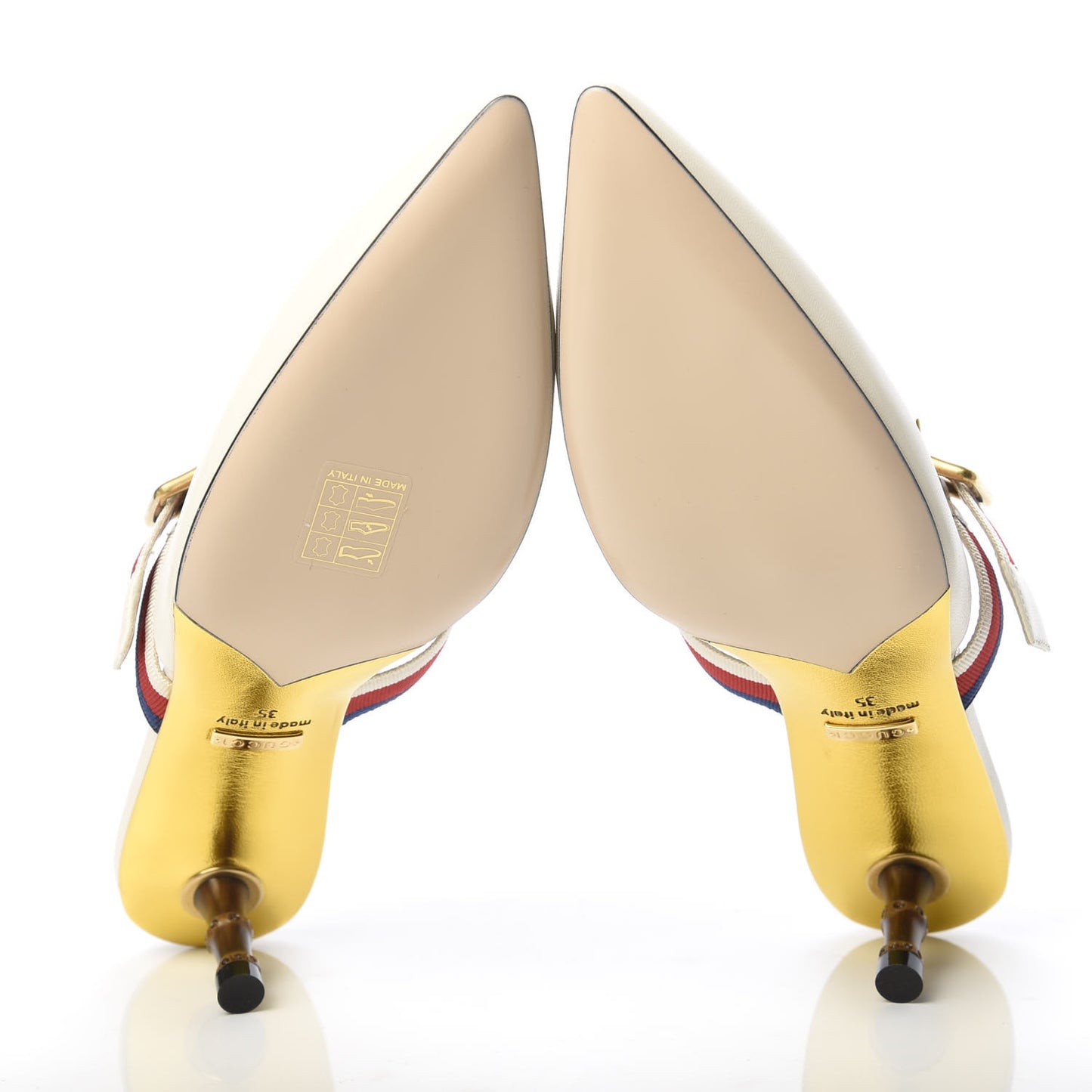 Malaga Kid Sylvie Web Bamboo Low Heel Mules 35 White