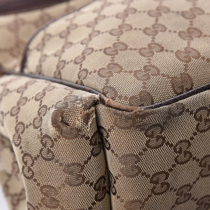 Gucci Monogram Natural Pigskin Large Diaper Bag Beige Ebony Cocoa Dark Chocolate 24 of 32