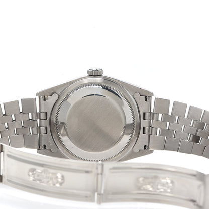 Rolex Stainless Steel 18K White Gold 36mm Oyster Perpetual Datejust Watch Silver Roman 16234 5 of 6