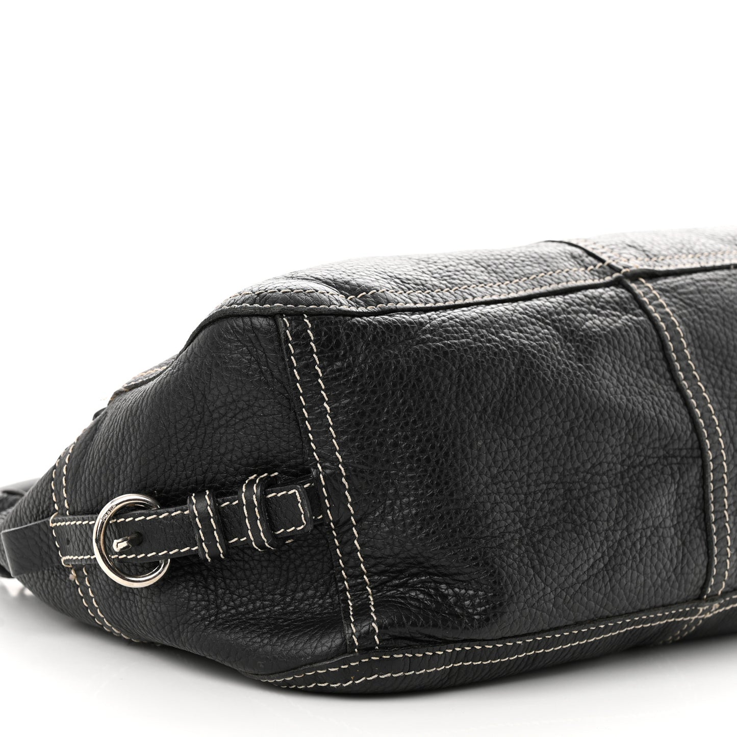 Vitello Front Pockets Shoulder Bag Black