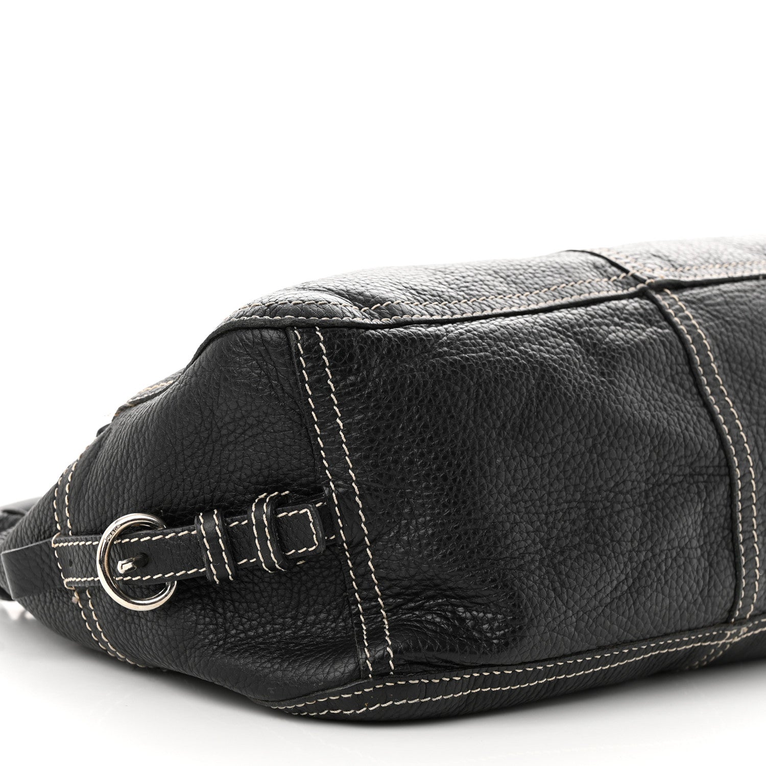 Prada Vitello Front Pockets Shoulder Bag Black 9 of 11