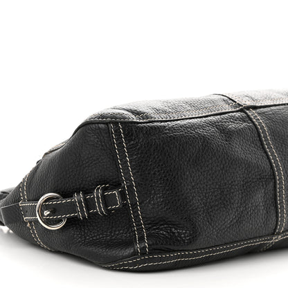 Prada Vitello Front Pockets Shoulder Bag Black 9 of 11