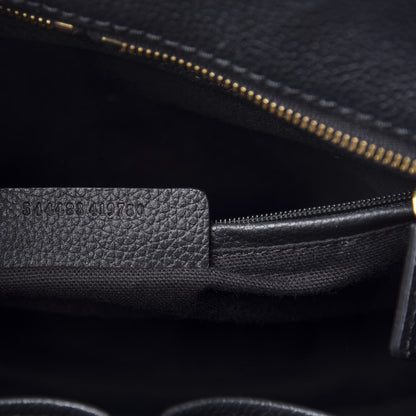 Alexander McQueen Pebbled Calfskin Small Skull Padlock Zip Around Tote Black 11 of 16