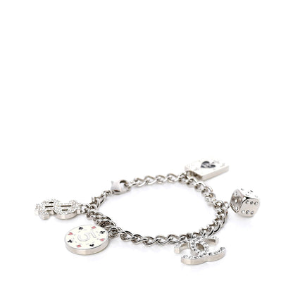 Chanel Crystal Wynn Exclusive Lucky Charm Bracelet Silver 1 of 5