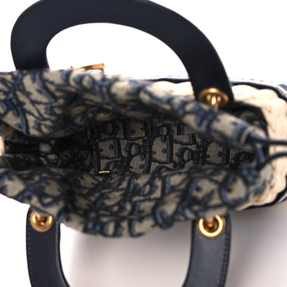 Christian Dior Wicker Oblique Mini Lady Dior Bag Blue 5 of 11