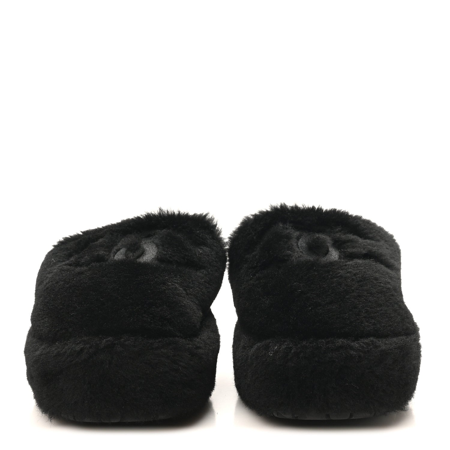 CHANEL ブラックファーミュール Chanel Shearling CC Flat Mules 36 Black 1818937 – FASHIONPHILE