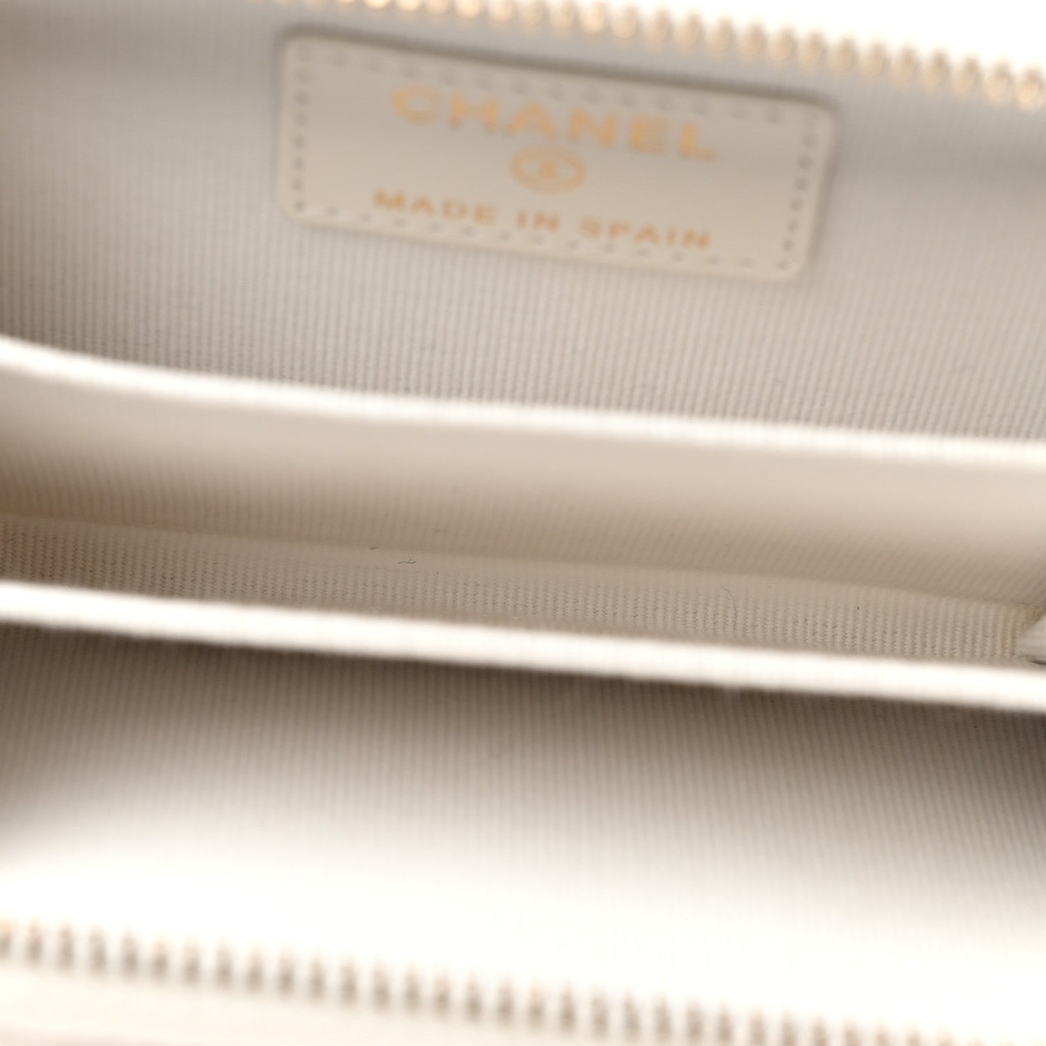 Chanel Lambskin Quilted Chanel 19 Zip Around Coin Purse Wallet White 5 of 7