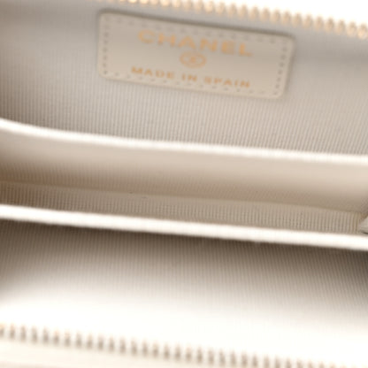 Chanel Lambskin Quilted Chanel 19 Zip Around Coin Purse Wallet White 5 of 7