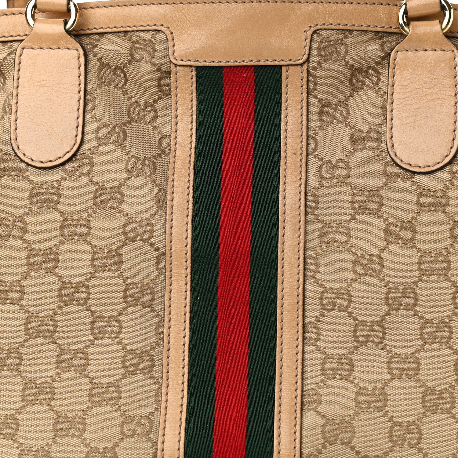 Gucci Monogram Web Large Tassel Tote Beige 17 of 17