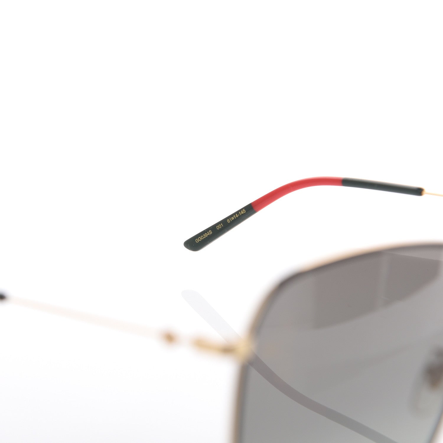 Gucci Web Rectangular Frame Interlocking G Sunglasses GG0394S Green Red 5 of 8