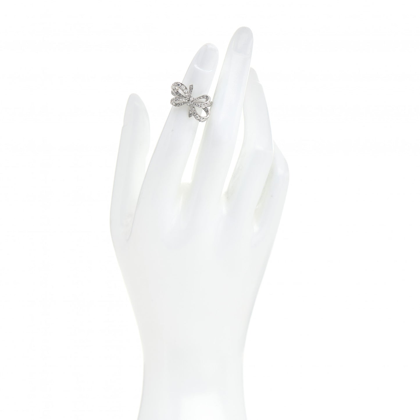 Platinum Diamond .51ct Double Bow Ring 43 2.5