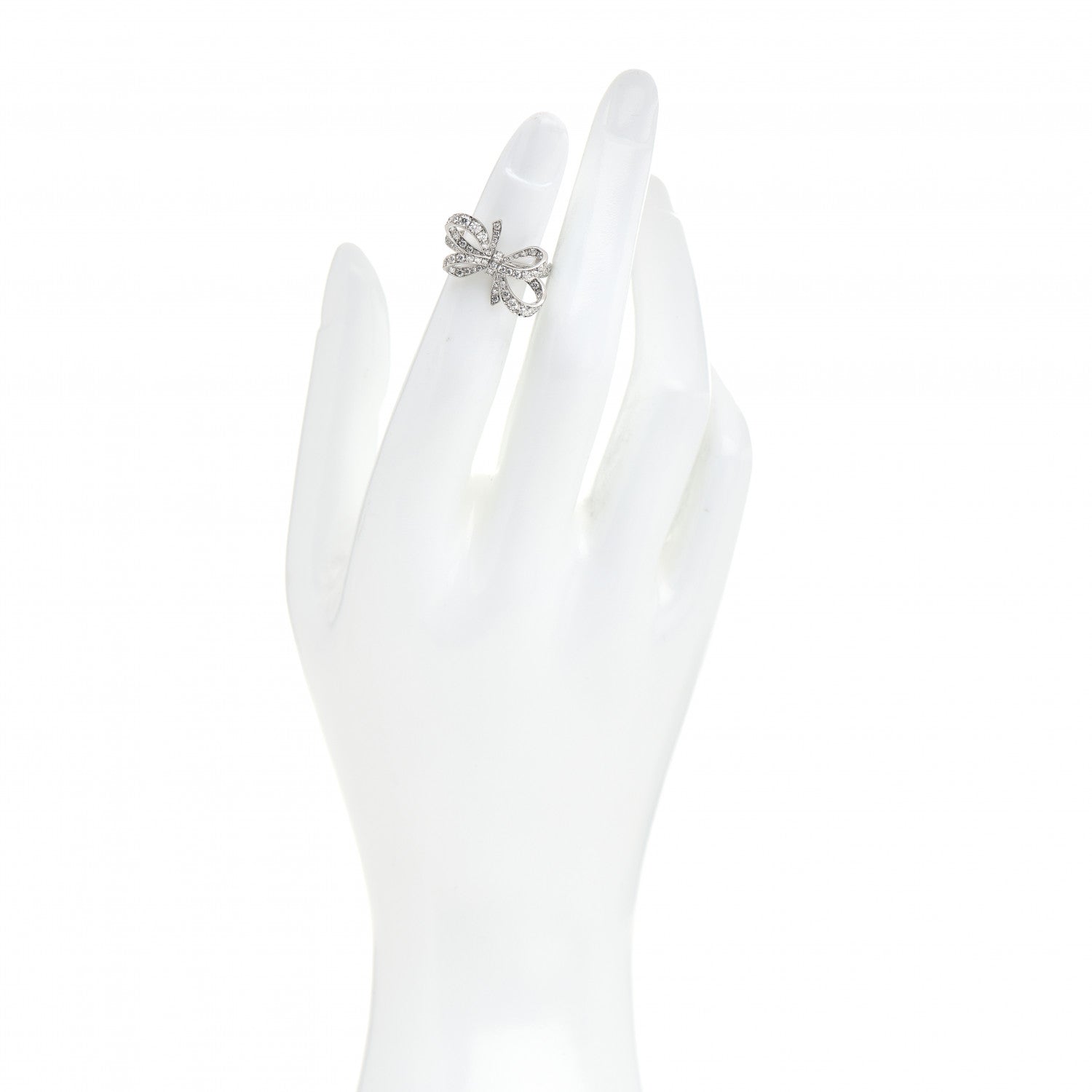 Tiffany Platinum Diamond .51ct Double Bow Ring 43 2.5 2 of 5