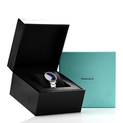 Tiffany Stainless Steel Diamond Bezel 31mm Atlas 2-Hand Quartz Watch Blue Azure 5 of 5