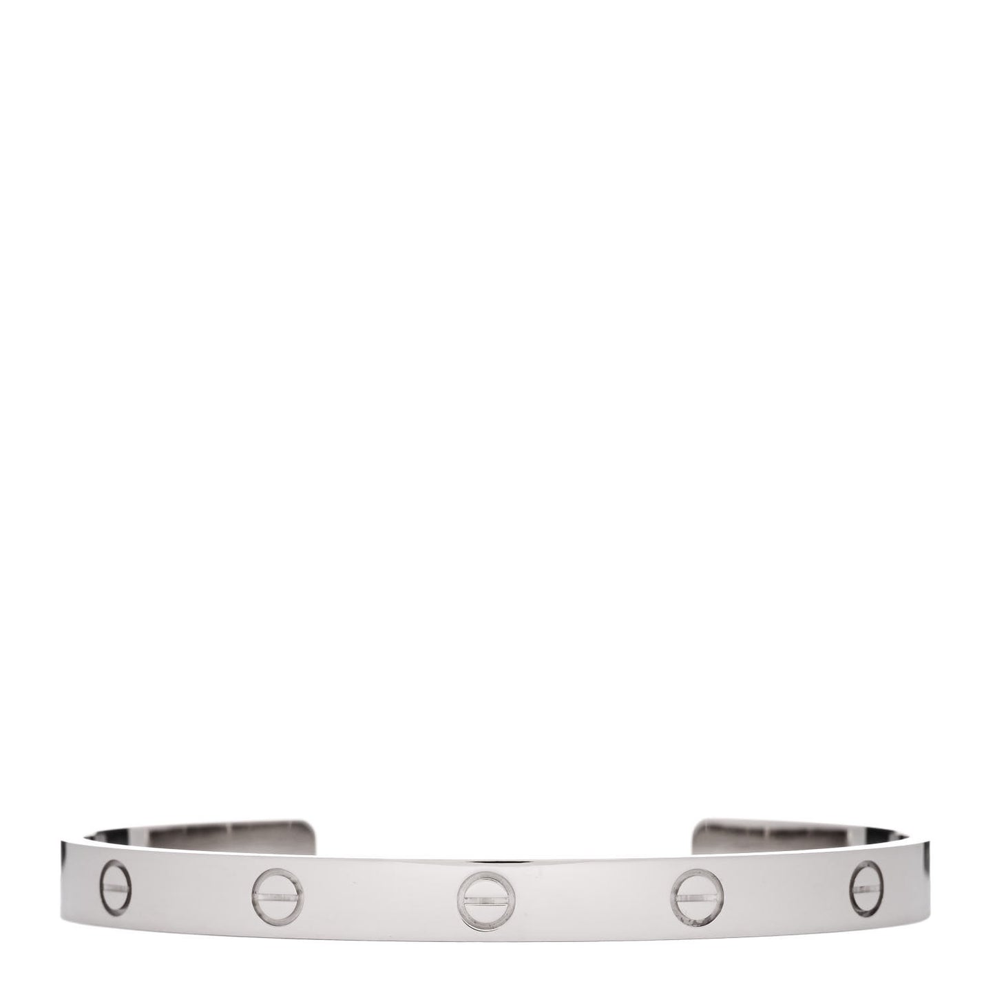 18K White Gold LOVE Cuff Bracelet 20