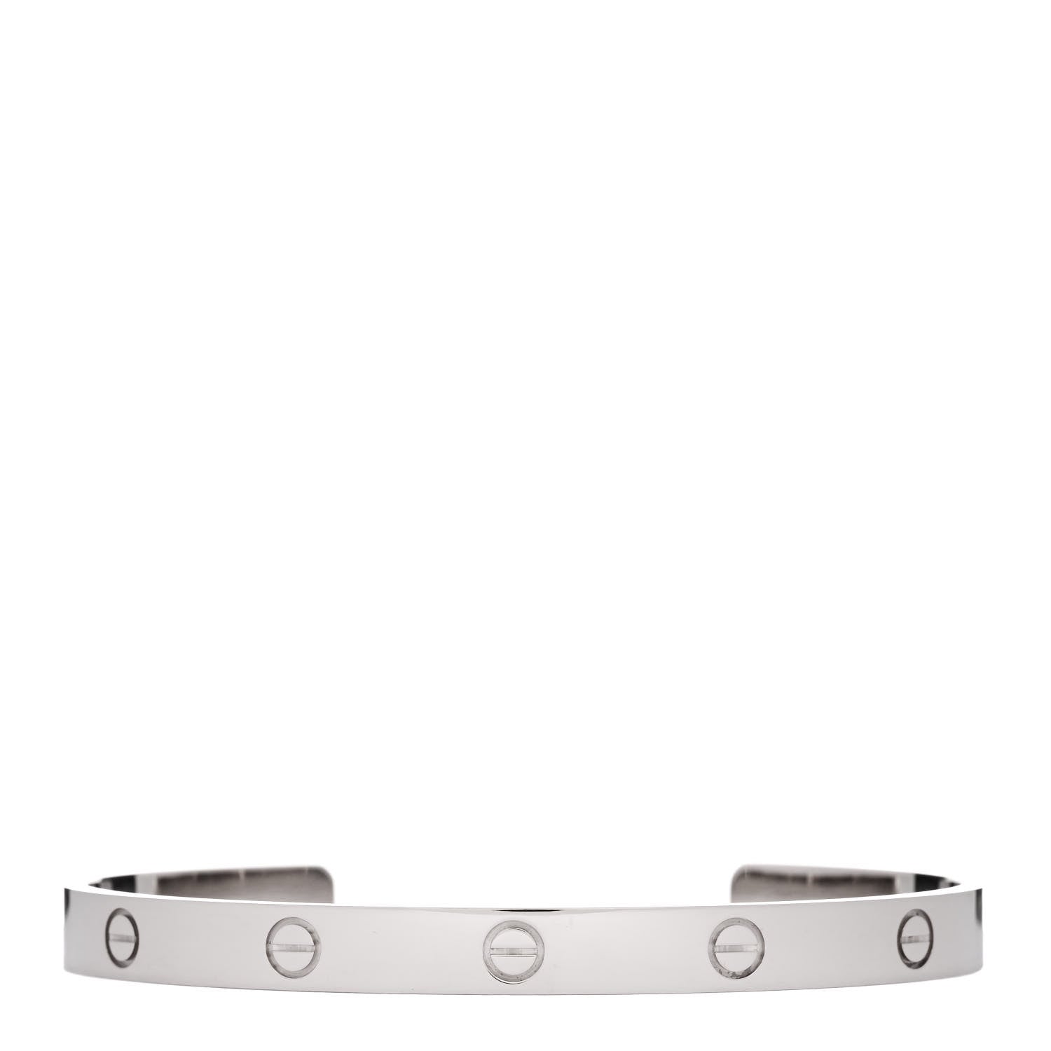 Cartier 18K White Gold LOVE Cuff Bracelet 20 1 of 4