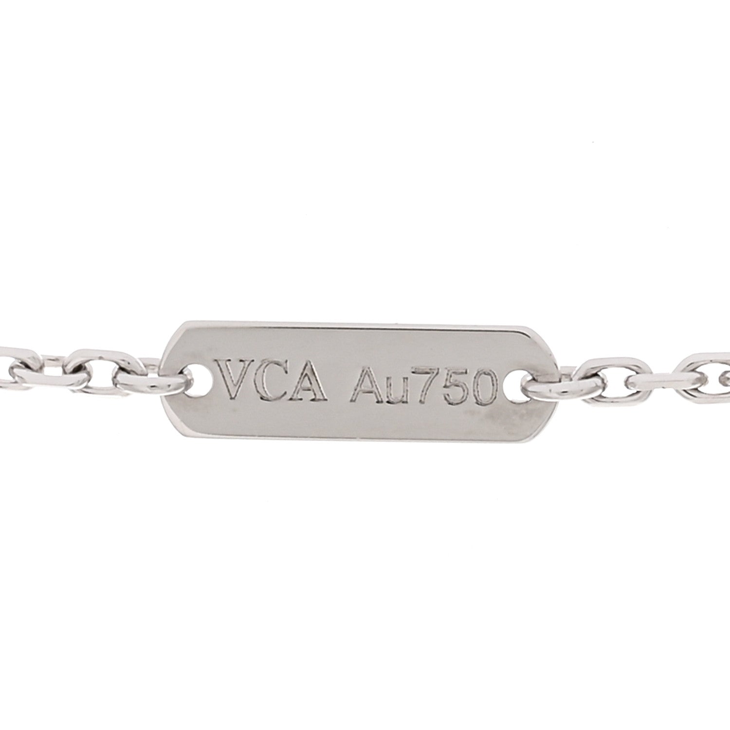 Van Cleef & Arpels 18K White Gold Diamond Vintage Alhambra Pendant Necklace 5 of 6