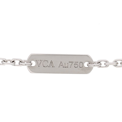 Van Cleef & Arpels 18K White Gold Diamond Vintage Alhambra Pendant Necklace 5 of 6