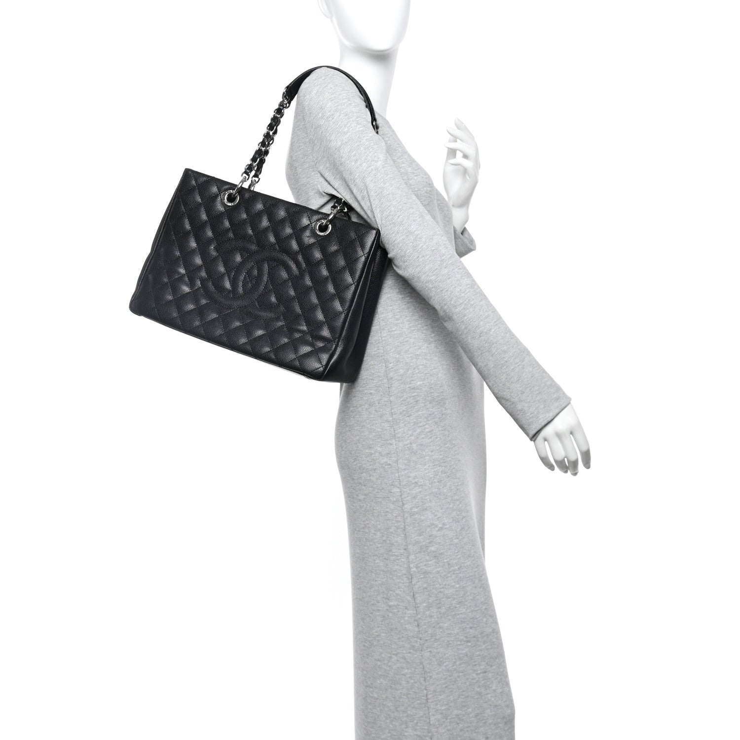 Chanel Caviar Quilted Grand Shopping Tote GST Black 2 of 15