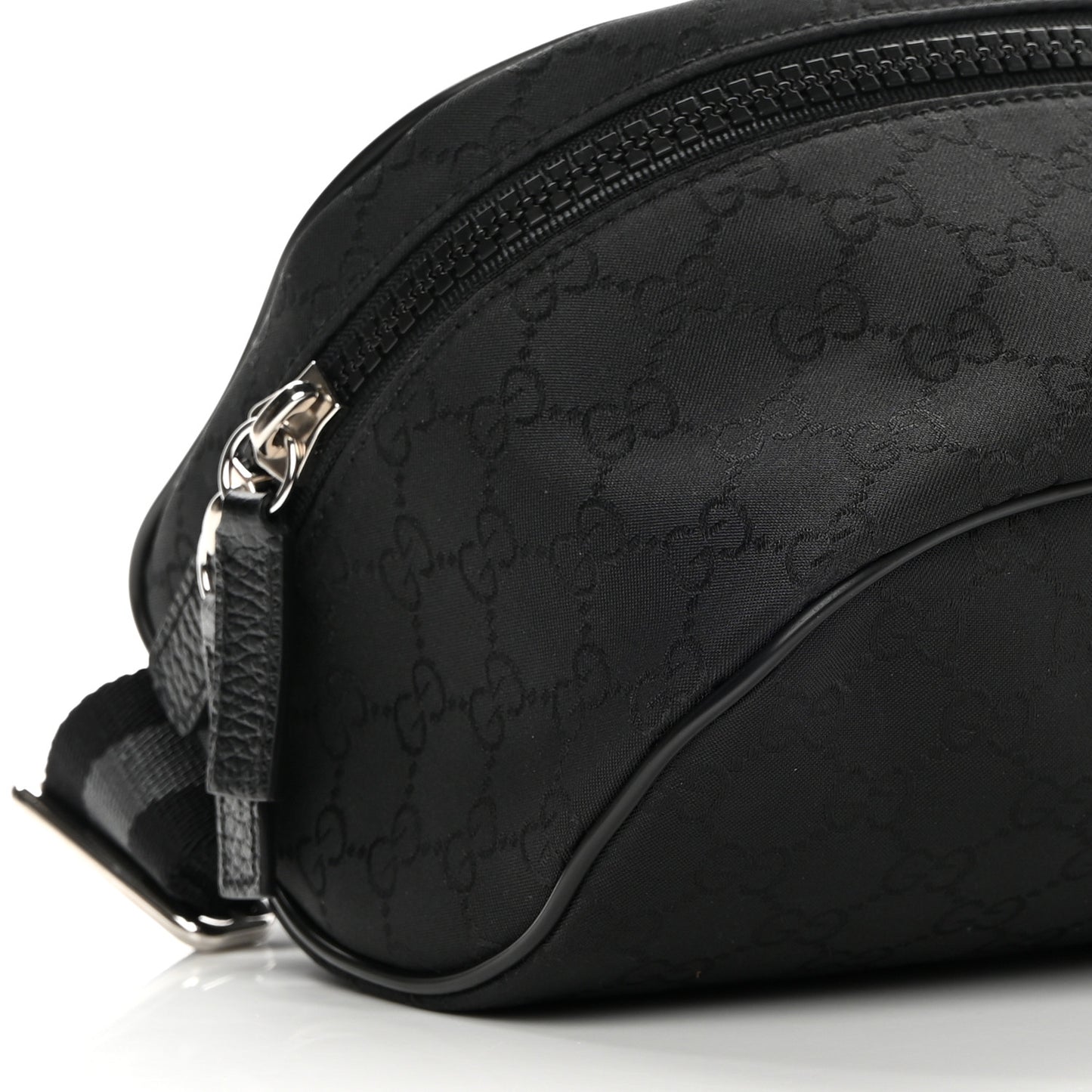 Nylon Monogram Fanny Pack Belt Bag Black
