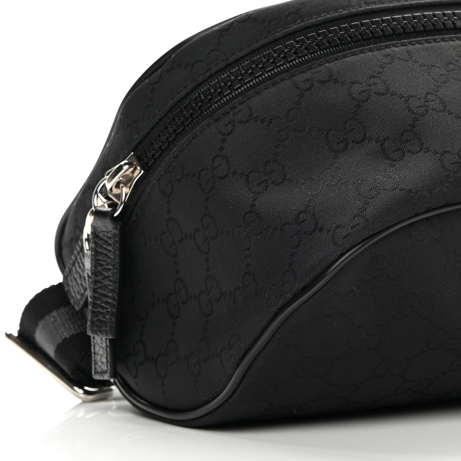 Gucci Nylon Monogram Fanny Pack Belt Bag Black 9 of 10