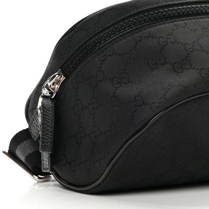 Gucci Nylon Monogram Fanny Pack Belt Bag Black 9 of 10