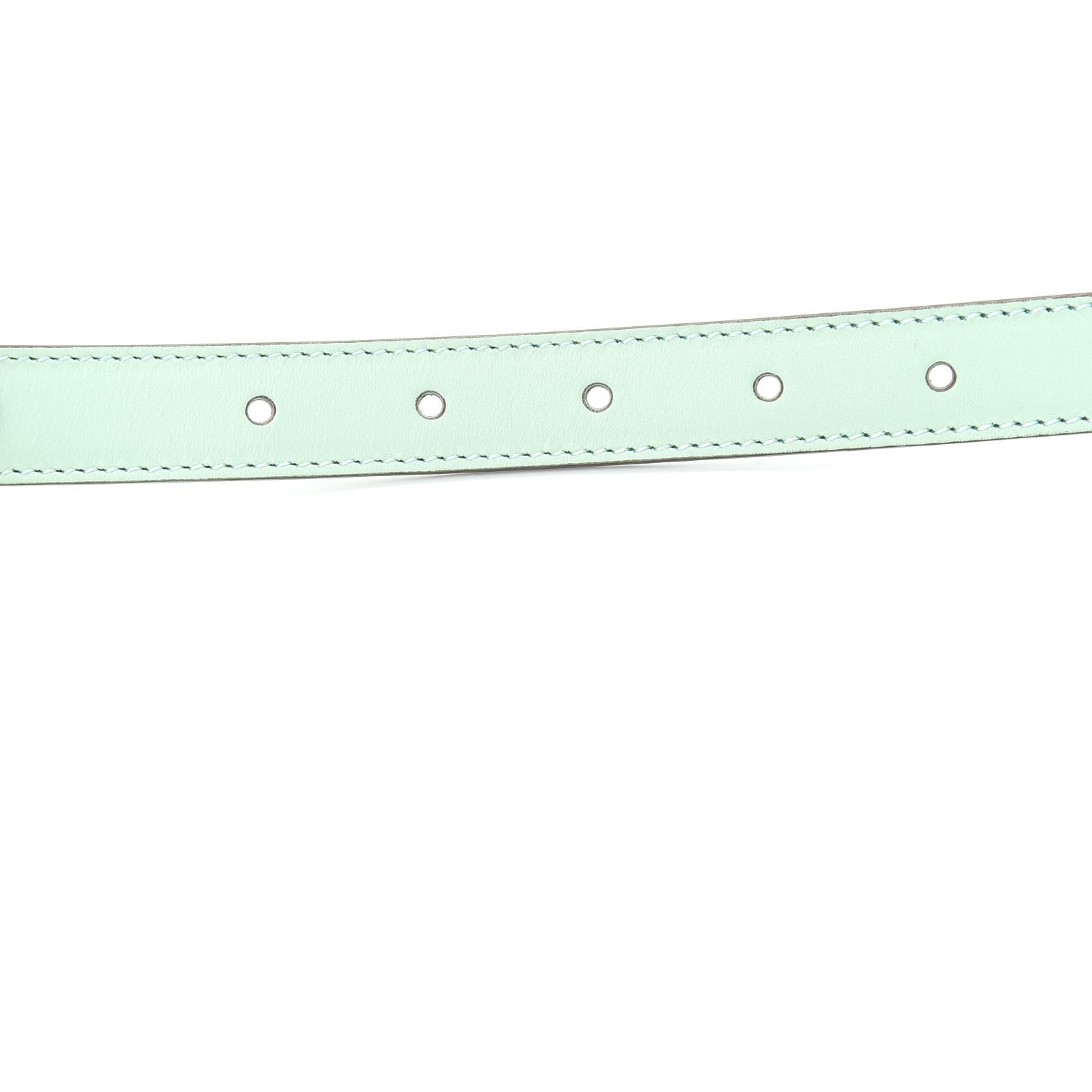 Gucci Moon Calfskin Palladium Double G 20mm Belt 80 32 Water Green 3 of 5