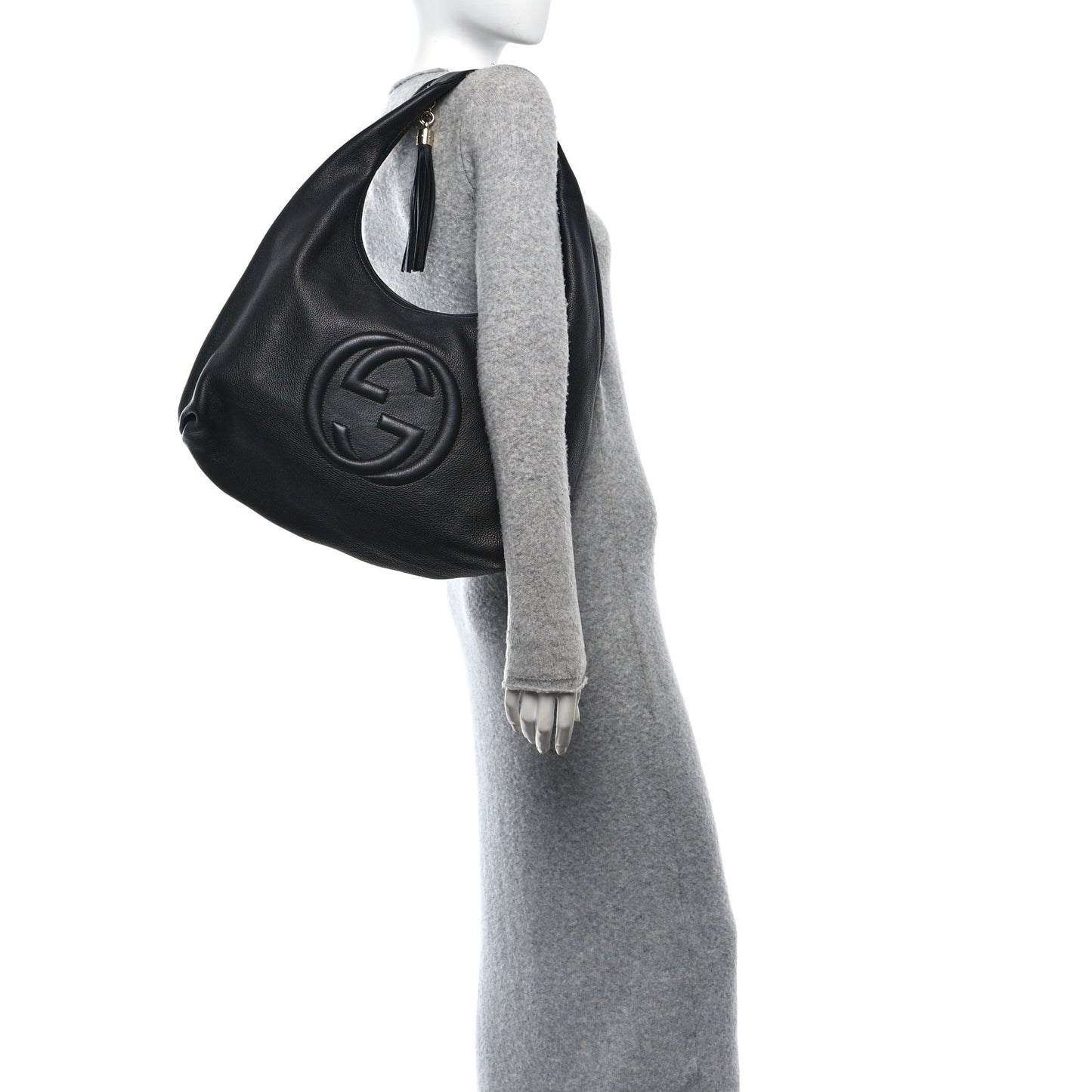 Pebbled Calfskin Soho Hobo Black