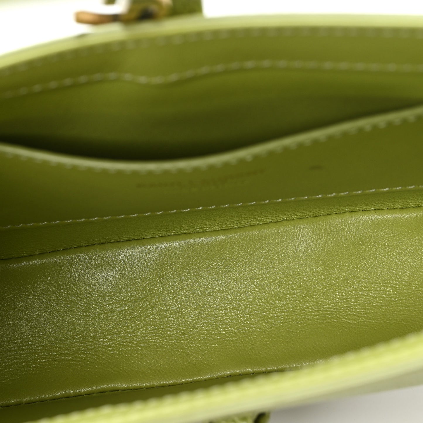 Calfskin Lizard Embossed Le 5 A 7 Mini Hobo Dull Lime