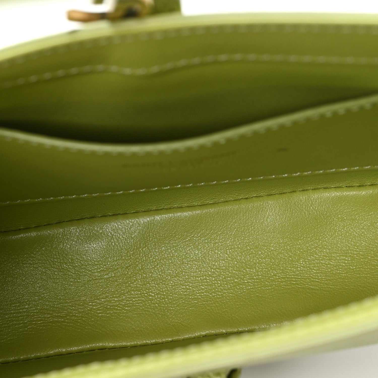 Saint Laurent Calfskin Lizard Embossed Le 5 A 7 Mini Hobo Dull Lime 5 of 10