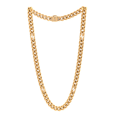 Gucci Metal Interlocking G Curb Chain Necklace Gold 3 of 4