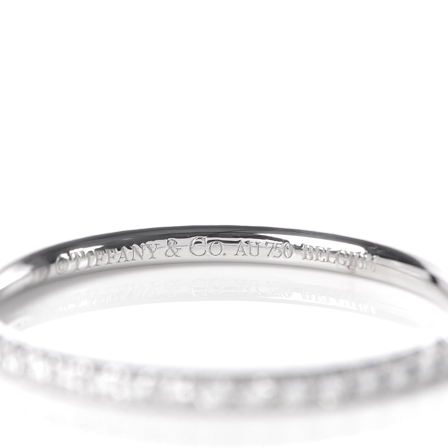Tiffany 18K White Gold Diamond Metro Band Ring 52 6 4 of 5