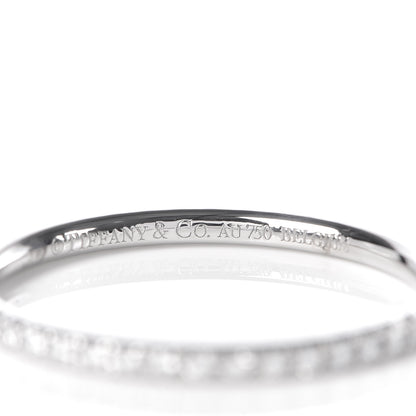 Tiffany 18K White Gold Diamond Metro Band Ring 52 6 4 of 5