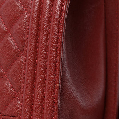 Chanel Caviar Quilted Medium Boy Flap Burgundy 13 of 13
