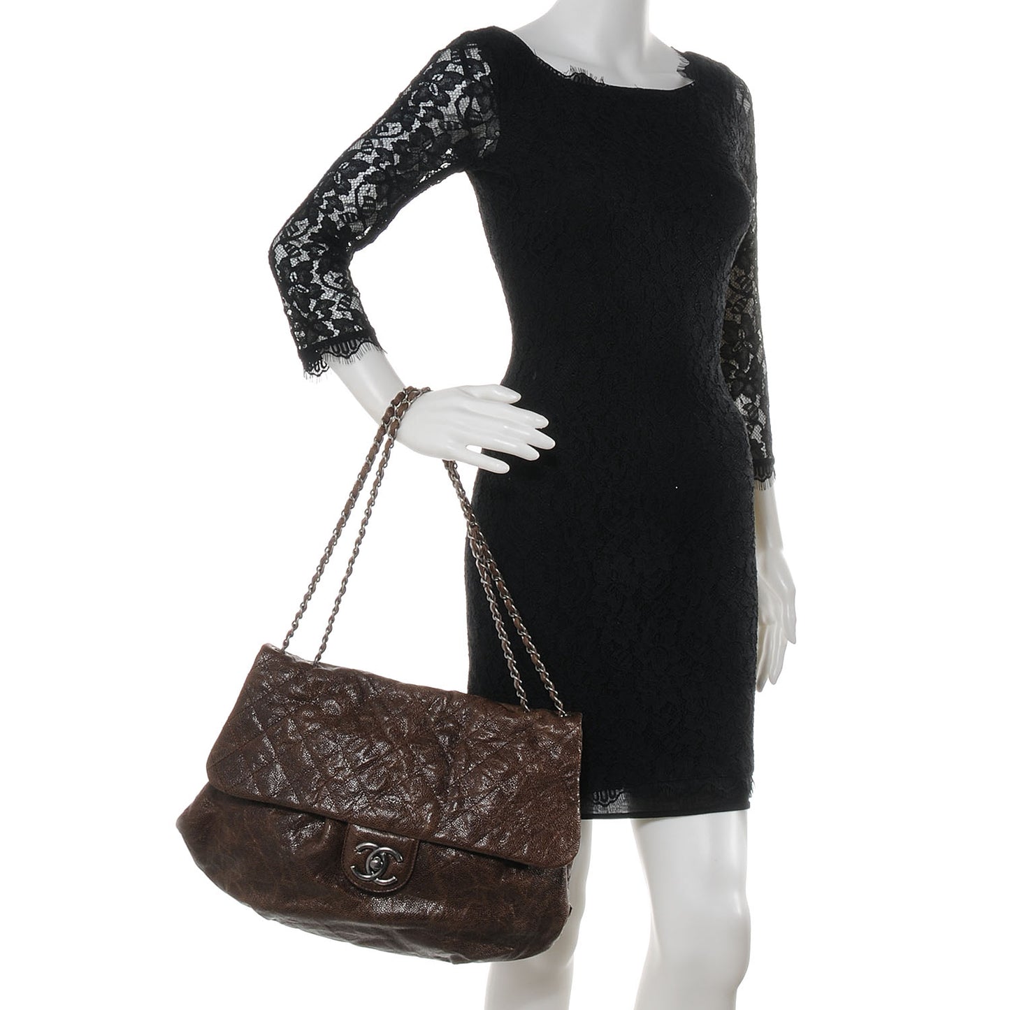 Caviar Maxi Elastic Flap Brown