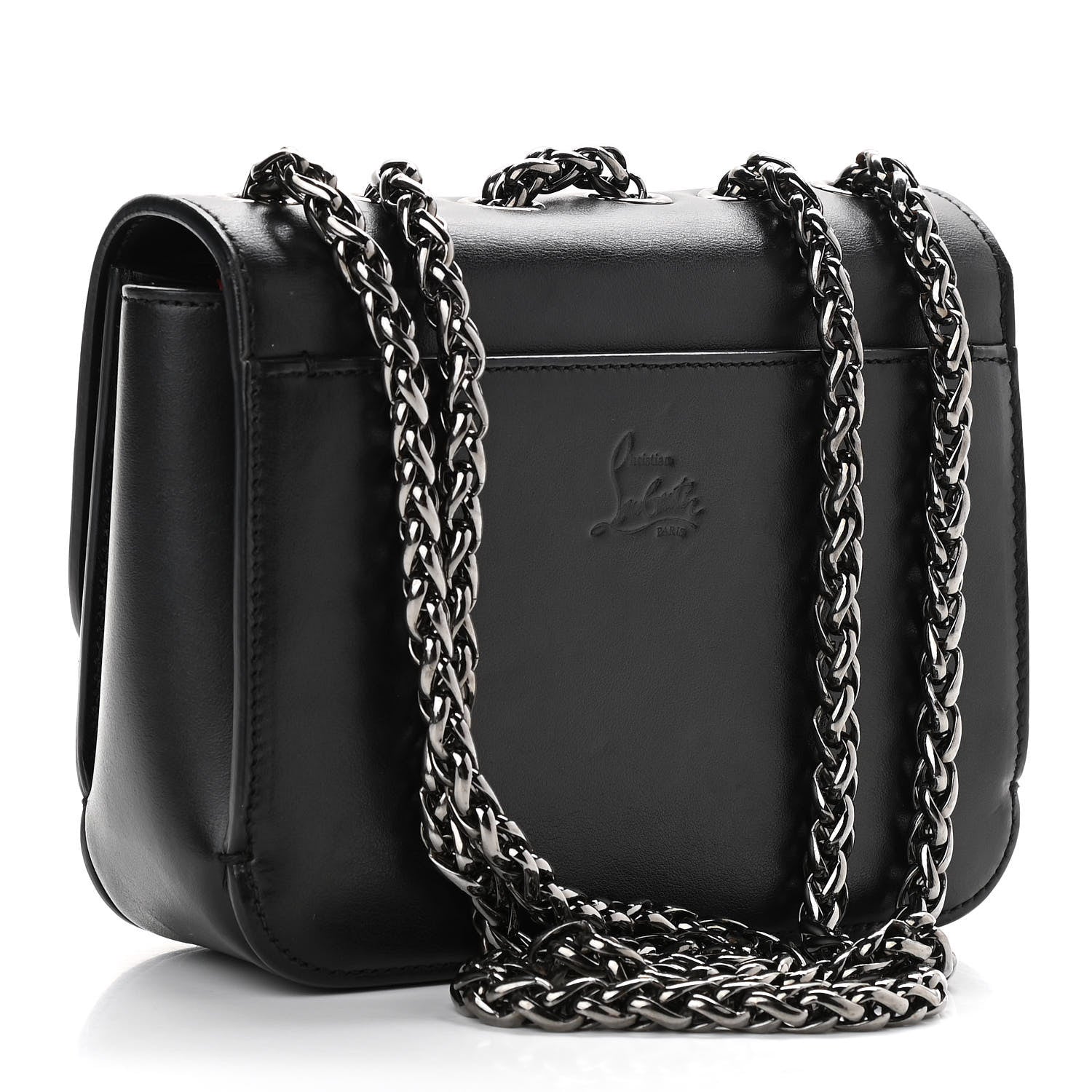 Christian Louboutin Calfskin Baby Sweety Charity NV Shoulder Bag Black 3 of 12