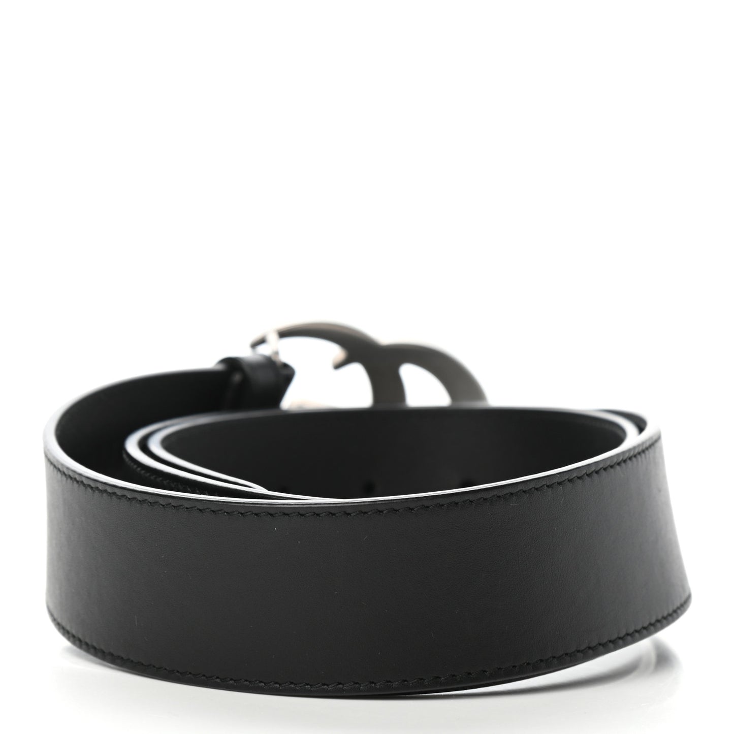 Moon Calfskin Nickel Double G 40mm Belt 90 36 Black