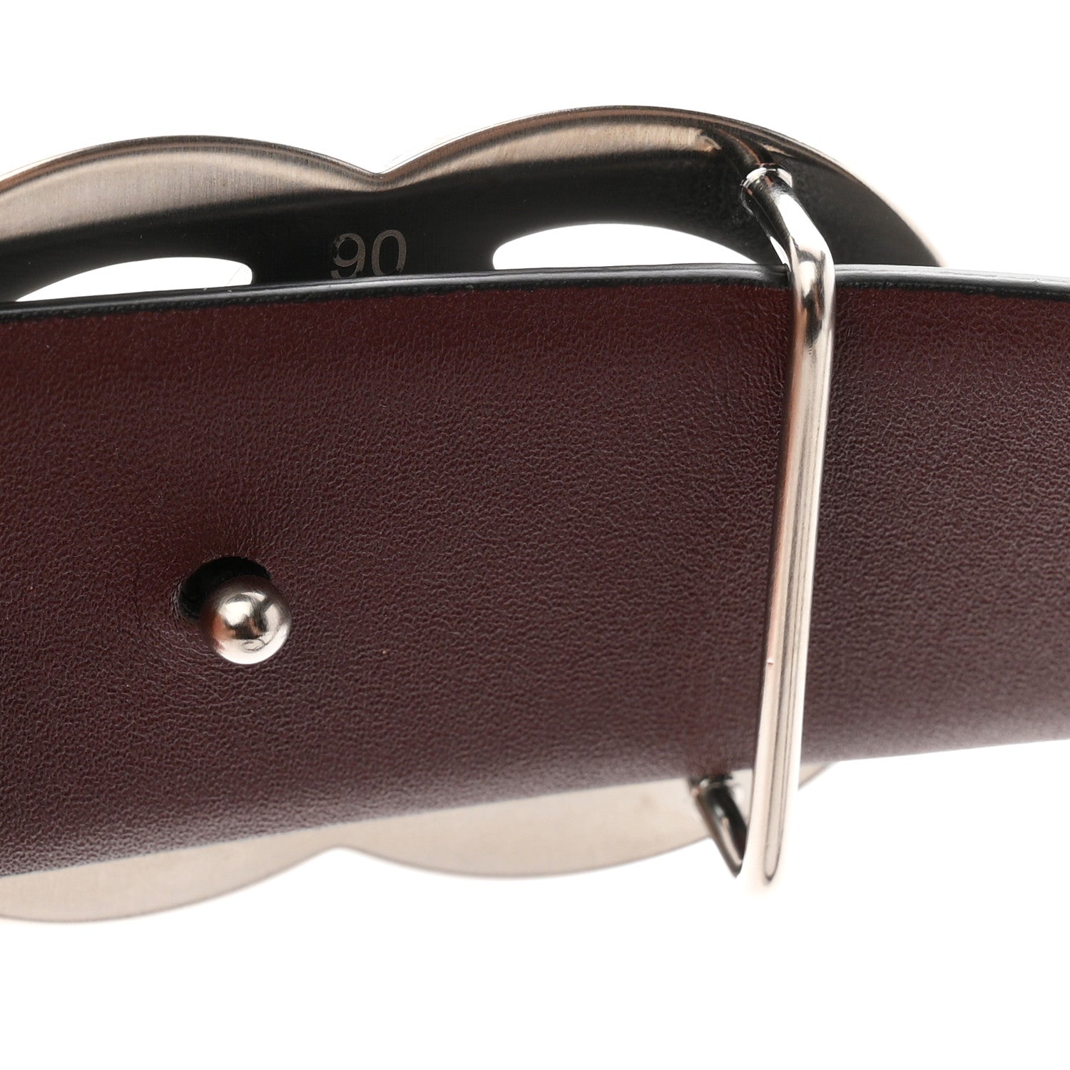 Chanel Calfskin CC Reversible 90 36 Belt Black Burgundy 3 of 6