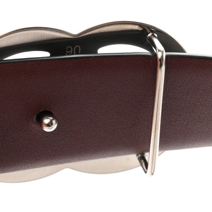 Chanel Calfskin CC Reversible 90 36 Belt Black Burgundy 3 of 6