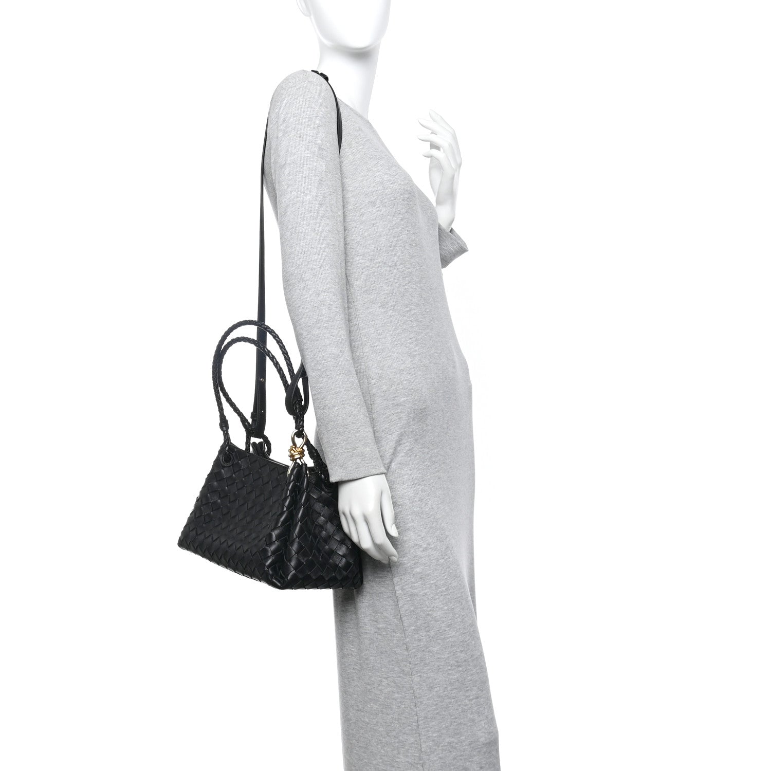 Bottega Veneta Nappa Intrecciato Medium Parachute Shoulder Bag Black 2 of 9