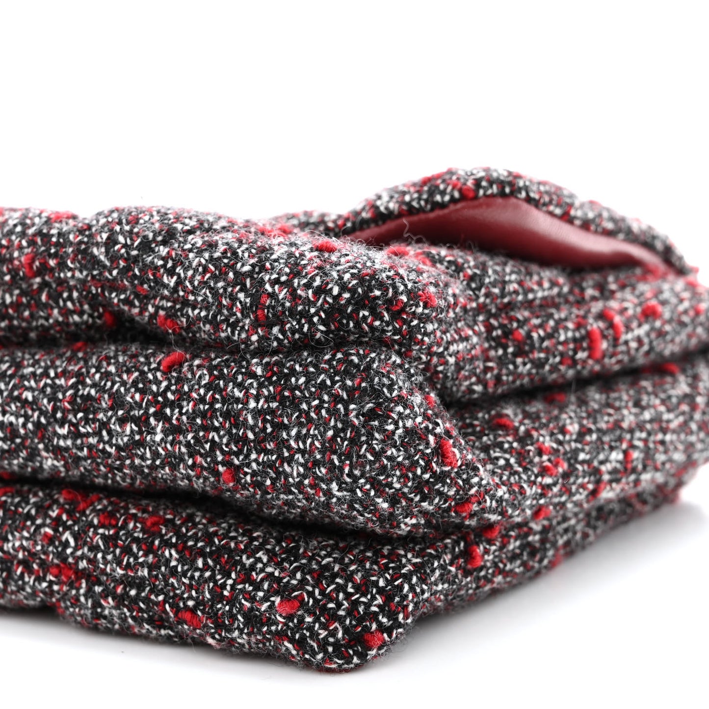 Tweed Quilted Gelly Bag Burgundy Multicolor