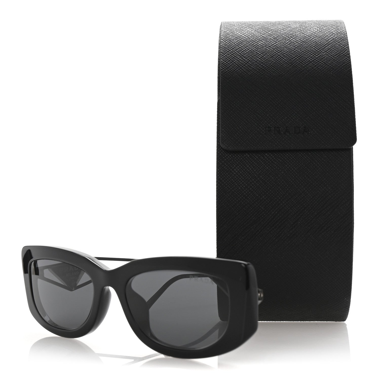 Prada Acetate Sunglasses SPR 14Y Black Slate Gray 7 of 7