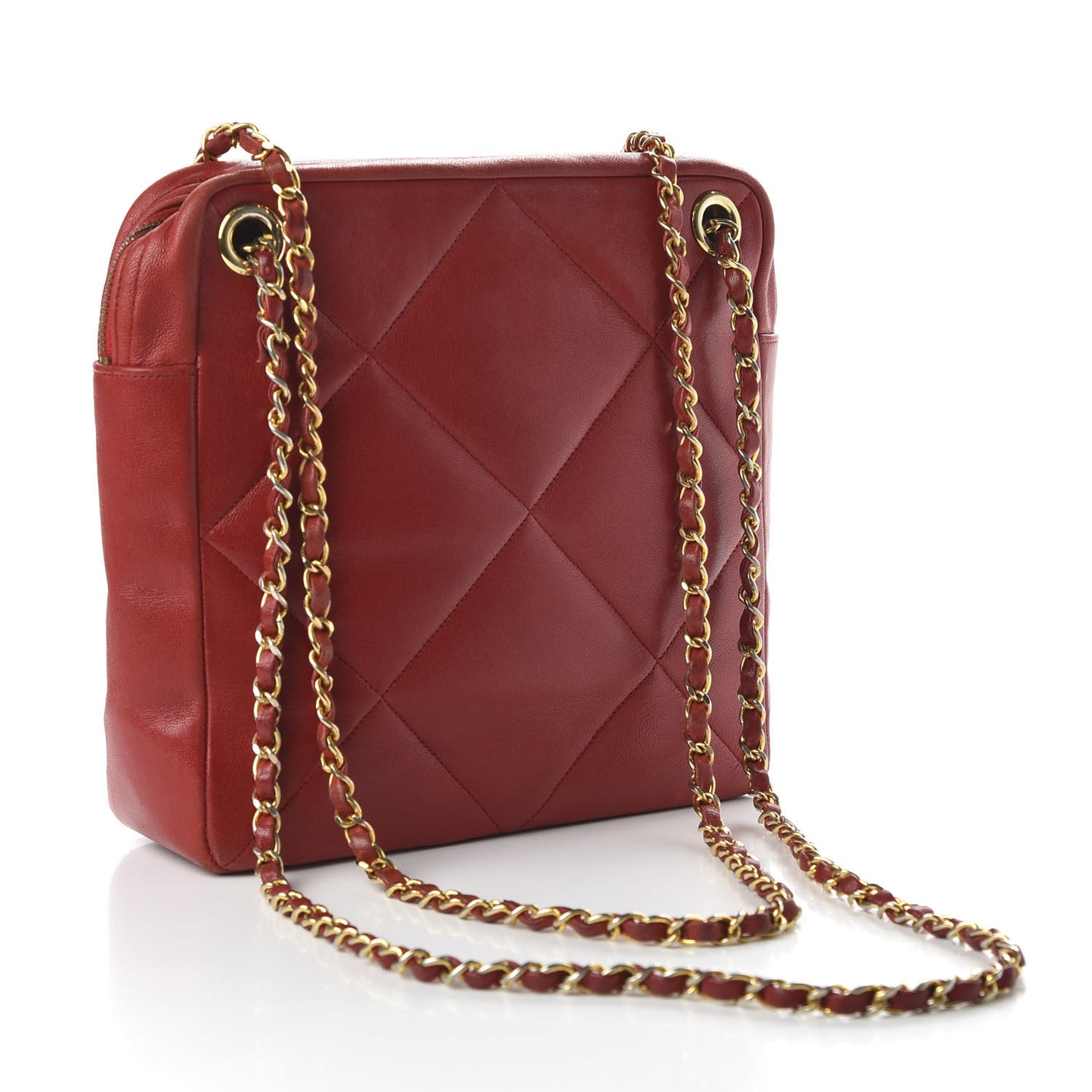 Lambskin Quilted Crossbody Red