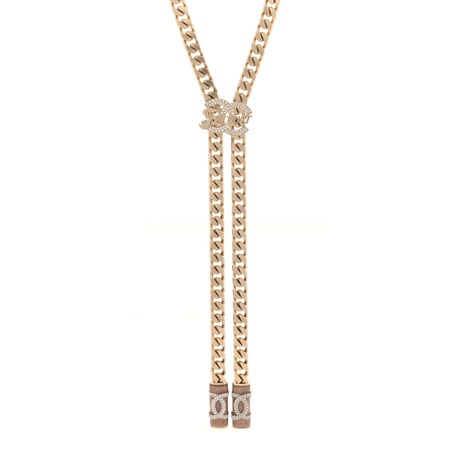Chanel Crystal CC Forever Necklace Gold 1 of 6