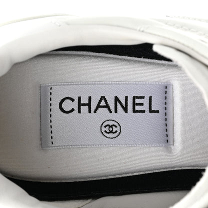 Chanel Shiny Calfskin Suede Quilted CC Logo Sneakers 39 White 9 of 13